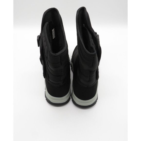 Men Size 4 Women Size 6 Black Snow boots Hook Loop Closure - Picture 3 of 7